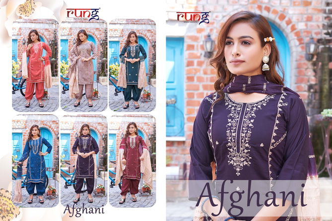 Afgani By Rung Embroidery Kurti With Bottom Dupatta Wholesale Market In Surat With Price